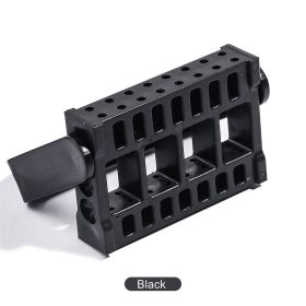 Manicure 16 Hole Drill Bits Nail Tool Drill Bits Socket Table Stand Storage Box Display Rack for Manicure Tool (Color: Black)