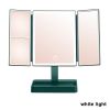 Rechargeable Foldable Makeup Mirror With LED Light 360¬∞ Adjust Wireless 1-3X Magnifying 3 Tone Light Desktop Vanity Table Mirror